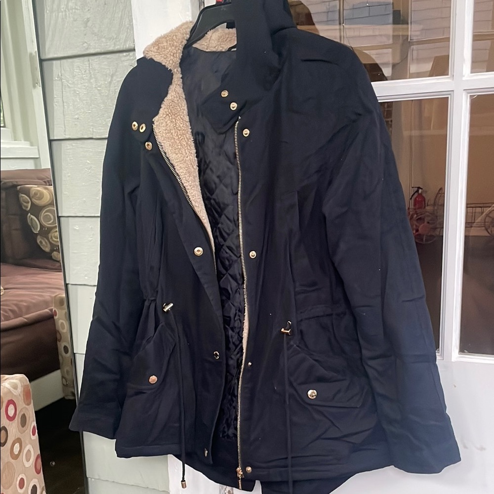 Women's Black Jacket with Gold Accents